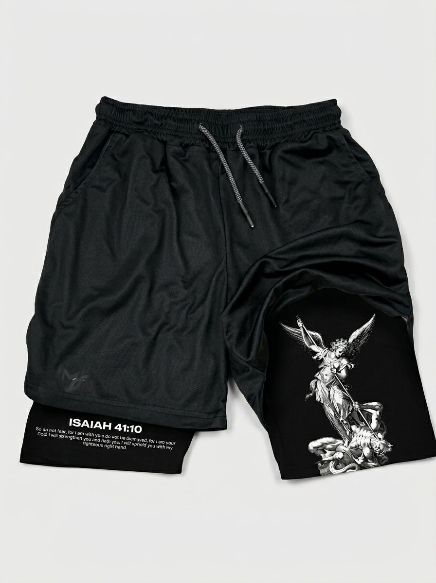 Shorts Isaiah 41:10 - Angel & Devil Performance